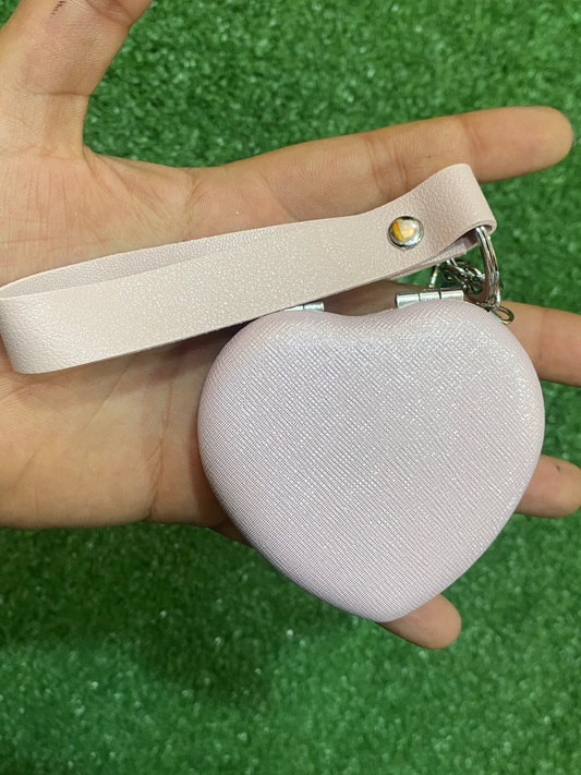 Espejo de mano en forma de corazón  brillante